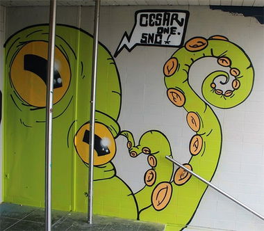 Graffiti Wall in Mainz - Photo by cesar - cesar, cesarone, snc (2020)