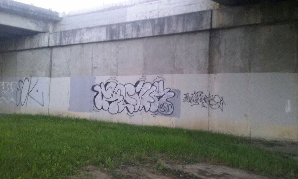 Graffiti Bombing - Photo by chunkey - bsf, bridge, chunkey (2015)