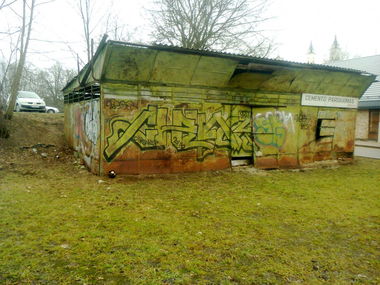 Graffiti Wall in Vilnius - Photo by chunkey - montana, white, n (2015)