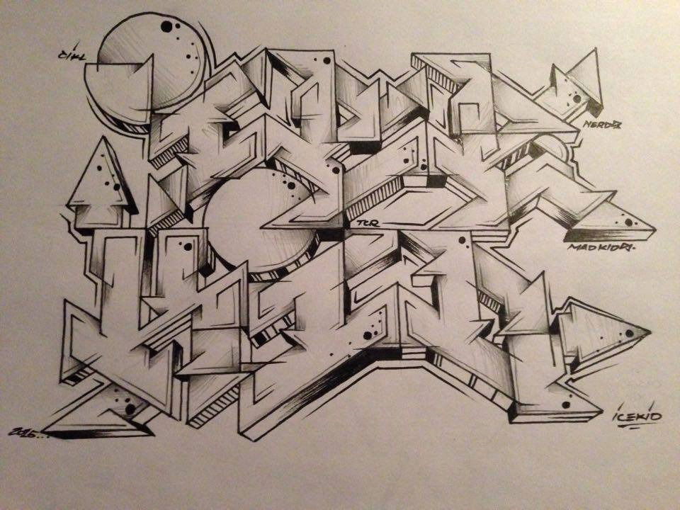 Graffiti Sketch in Toruń - Photo by ciklone - ice, kid, mad (2015)