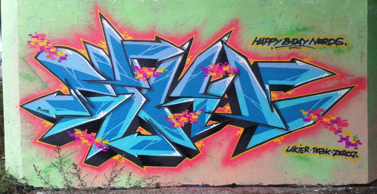 Graffiti Wall in Torun - Photo by ciklone - cikl, tcr, nerds (2013)