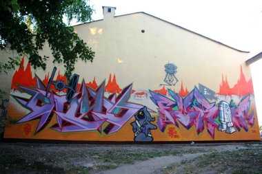 Graffiti Wall in Torun - Photo by ciklone - cikl, furia, nerds (2009)