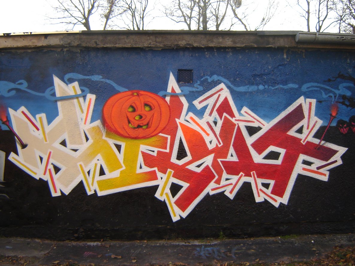 Graffiti Wall in Torun - Photo by ciklone - cikl, nerds, tcr (2009)