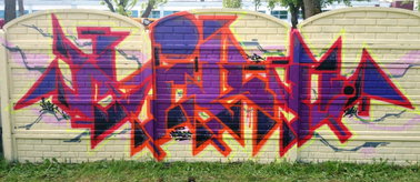 Graffiti Wall in Torun - Photo by ciklone - cikl, tcr, nerds (2014)