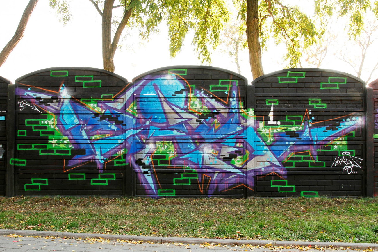 Graffiti Wall in Toruń - Photo by ciklone - cikl1, cikl, nerds (2015)