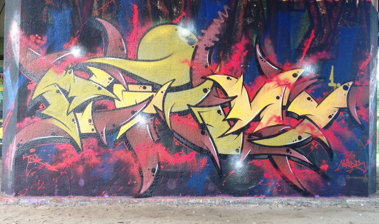 Graffiti Wall in Toruń - Photo by ciklone - cikl1, cikl1, nerds (2016)