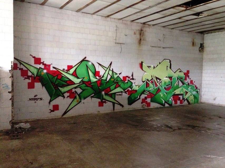 Graffiti Wall in Toruń - Photo by ciklone - cikl1, cikl, nerds (2015)