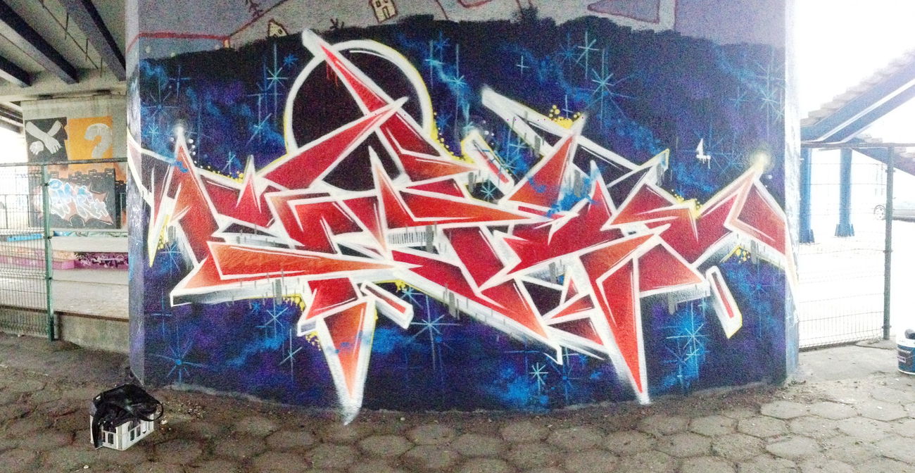 Graffiti Wall in Toruń - Photo by ciklone - cikl1, cikl1, nerds (2017)