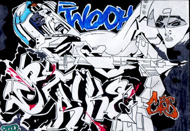 Graffiti Sketch in Adana - Photo by clas - Wildstyle (2012)