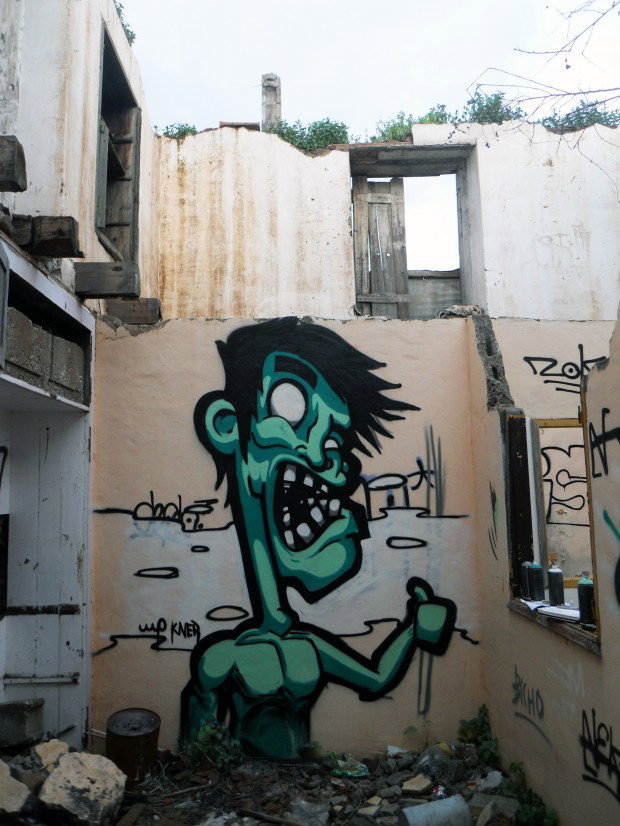 Graffiti Wall in La Orotava - Photo by cnerone21 - zombie, tenerife, spain (2013)