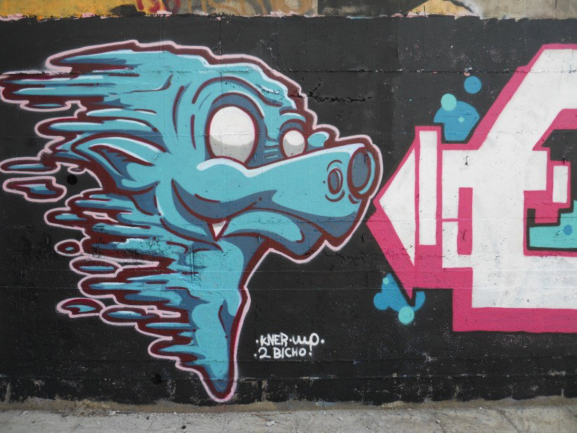 Graffiti Wall in Agios Konstantinos - Photo by cnerone21 - dragon, blue, agrinio (2013)