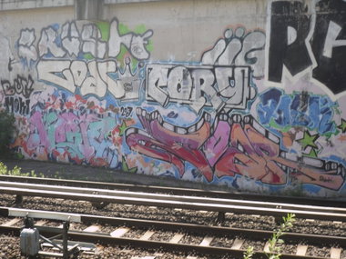 Graffiti Bombing in Berlin - Photo by columbiandreams - crush, goar, cory