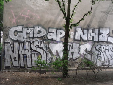Graffiti Bombing in Berlin - Photo by columbiandreams