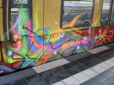 Graffiti Train in Berlin - Photo by columbiandreams