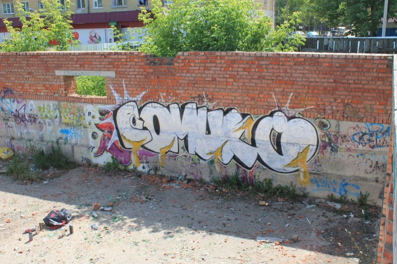 Graffiti Bombing in Smolensk - Photo by comics (2013)