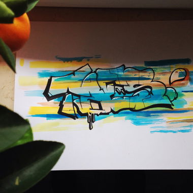 Graffiti Sketch - Photo by concretcolours - TOES, watercolor (2016)