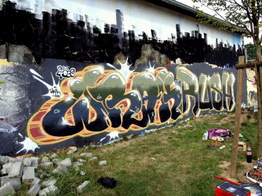 Graffiti Wall in Stadtallendorf - Photo by concretcolours - Wrak, Rush, Toes (2013)
