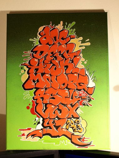 Graffiti Artwork in Bad Vilbel - Photo by concretcolours - Alphabet, canvas, toes (2013)