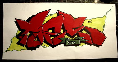 Graffiti Sketch in Bad Vilbel - Photo by concretcolours - TOES (2013)