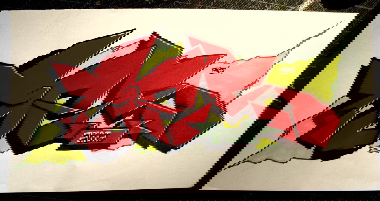 Graffiti Sketch in Bad Vilbel - Photo by concretcolours - TOES (2013)