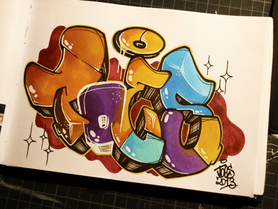 Graffiti Sketch in Bad Vilbel - Photo by concretcolours - Toes (2013)