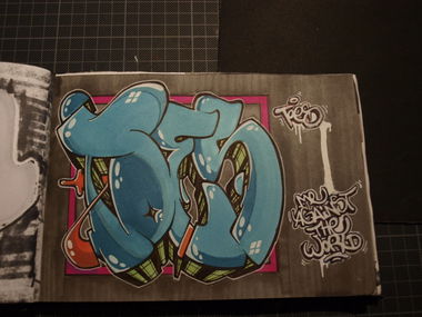 Graffiti Sketch in Bad Vilbel - Photo by concretcolours - Toes, Me, against (2013)