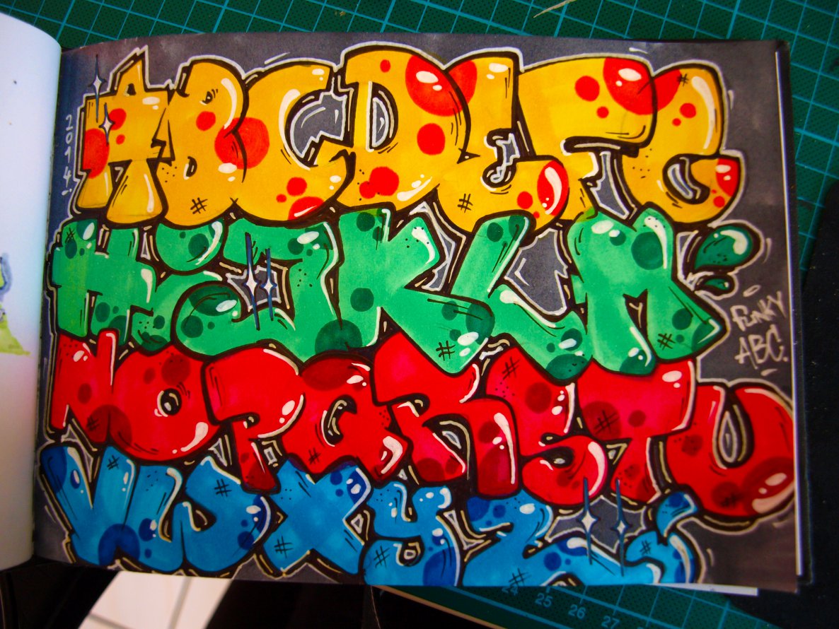 Graffiti Sketch - Photo by concretcolours - blackbook, alphabet, toes (2014)
