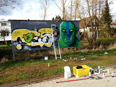 Graffiti Wall - Photo by concretcolours - TOES, WOLLE, ORK (2014)