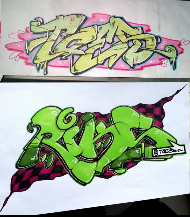 Graffiti Sketch - Photo by concretcolours - Riks, Toes, Skir (2014)