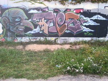 Graffiti Wall in Bad Vilbel - Photo by concretcolours - TOES, WOLLE (2014)