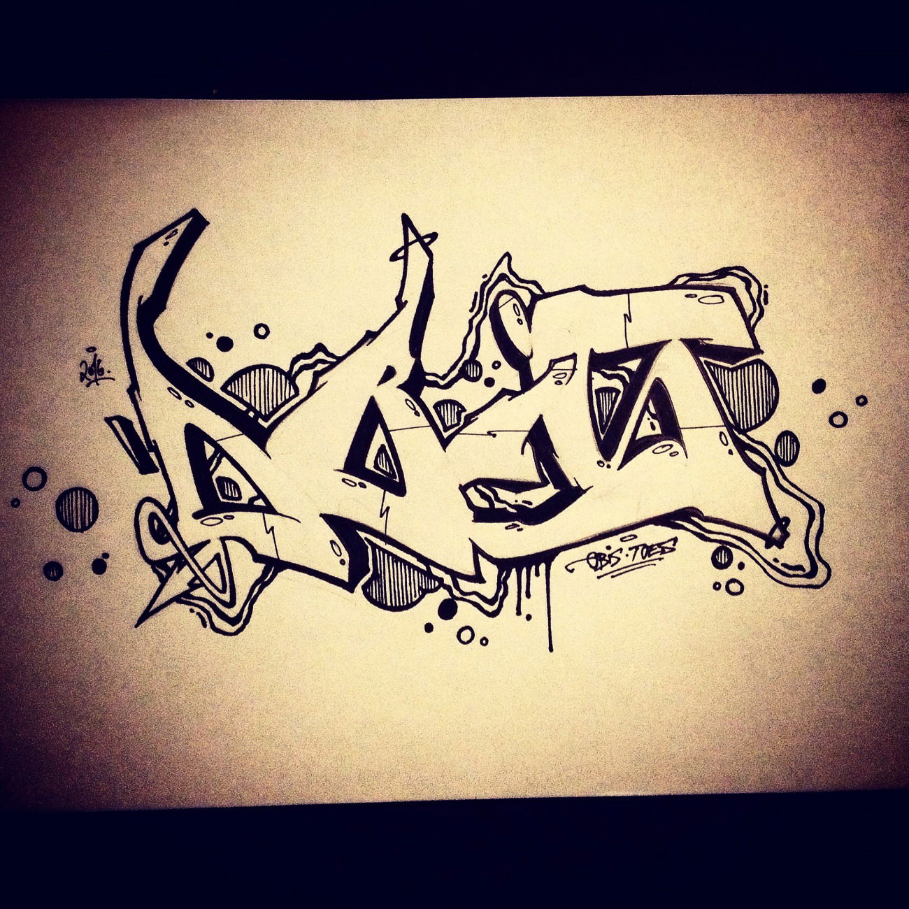 Graffiti Sketch - Photo by concretcolours - Toes, Obis, Exchange (2016)