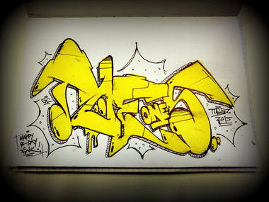 Graffiti Sketch - Photo by concretcolours - Toes, SC, Fink (2015)