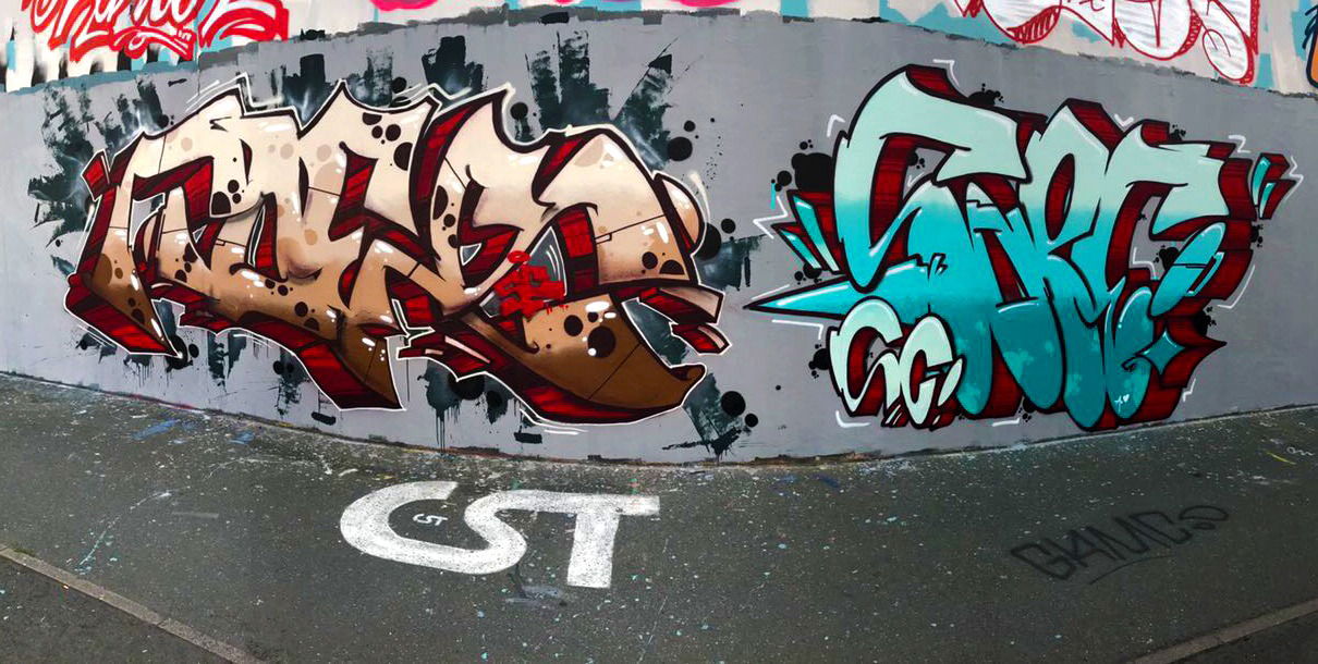 Graffiti Wall in Ratswegkreisel frankfurt  - Photo by concretcolours - TOES, SOPE, SPRINGWALL (2017)