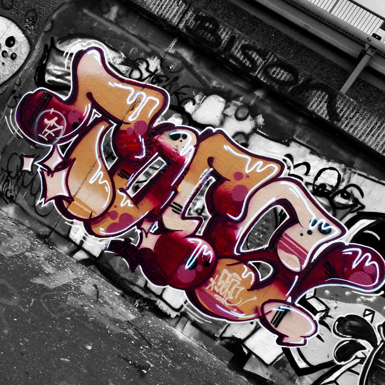 Graffiti Wall in Ratswegkreisel frankfurt  - Photo by concretcolours - TOES, FFM, SC (2017)