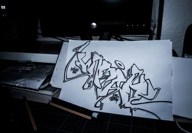 Graffiti Sketch - Photo by concretcolours - INSANE, TOES (2015)