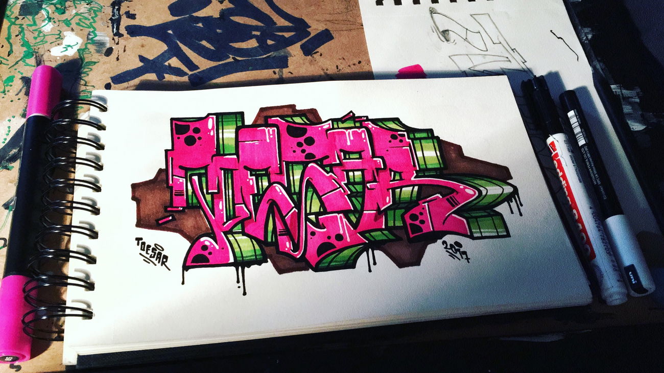Graffiti Sketch - Photo by concretcolours - TOES, TOESAR, SC (2017)