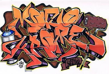 Graffiti Sketch - Photo by concretcolours - Toes, Monokrome (2015)