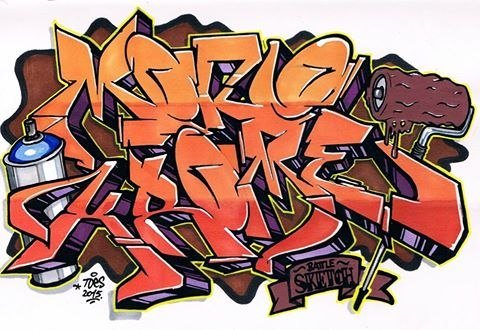 Graffiti Sketch - Photo by concretcolours - Toes, Monokrome (2015)