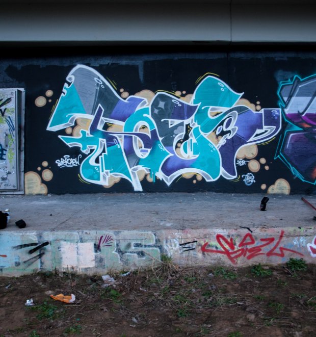 Graffiti Wall - Photo by concretcolours - Toes, SRM, Yast (2015)
