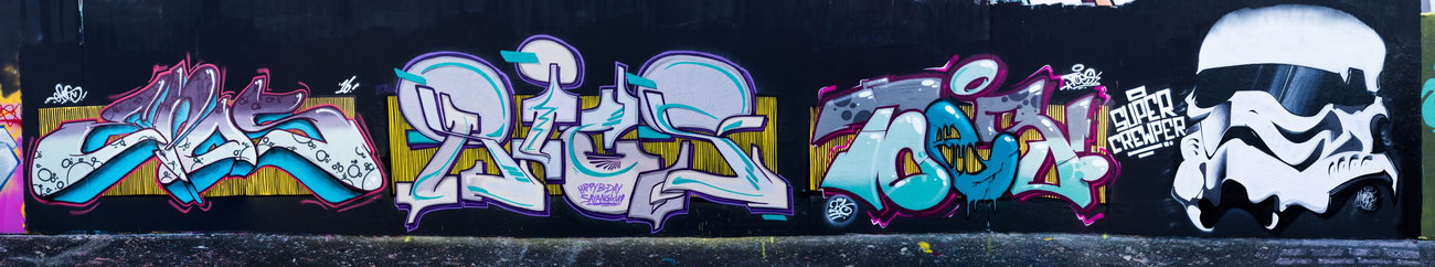 Graffiti Wall - Photo by concretcolours - EPOS, RICS, TOES (2016)