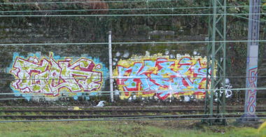 Graffiti Wall - Photo by crazyg - gak, kev (2013)