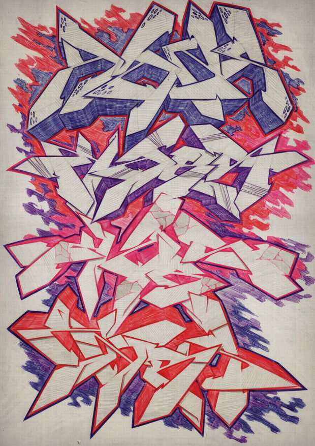 Graffiti Sketch in Darmstadt - Photo by crstn - crstn, kars10 (2013)