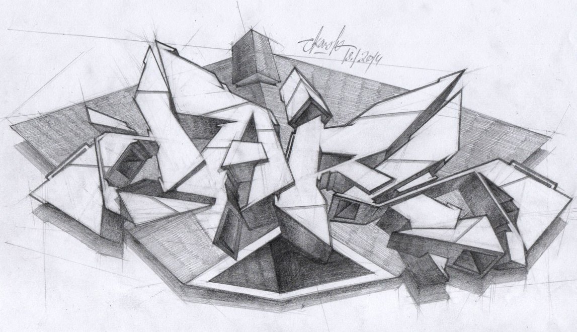 Graffiti Sketch in Darmstadt - Photo by crstn - crstn, kars10 (2014)