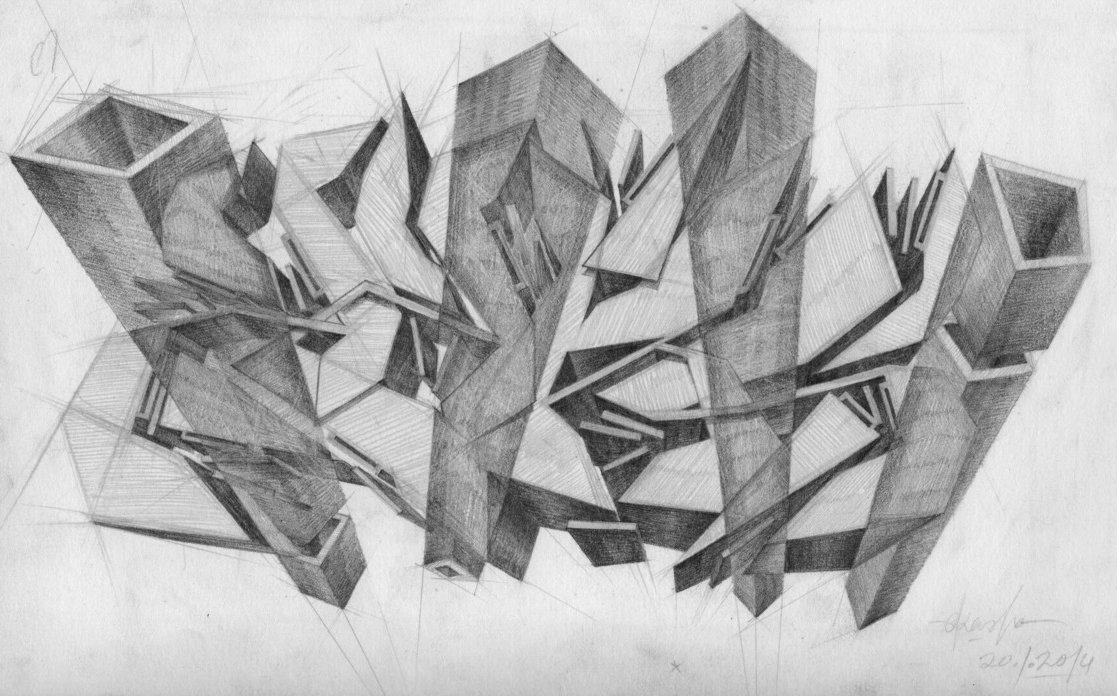 Graffiti Sketch in Darmstadt - Photo by crstn - crstn, kars10 (2014)