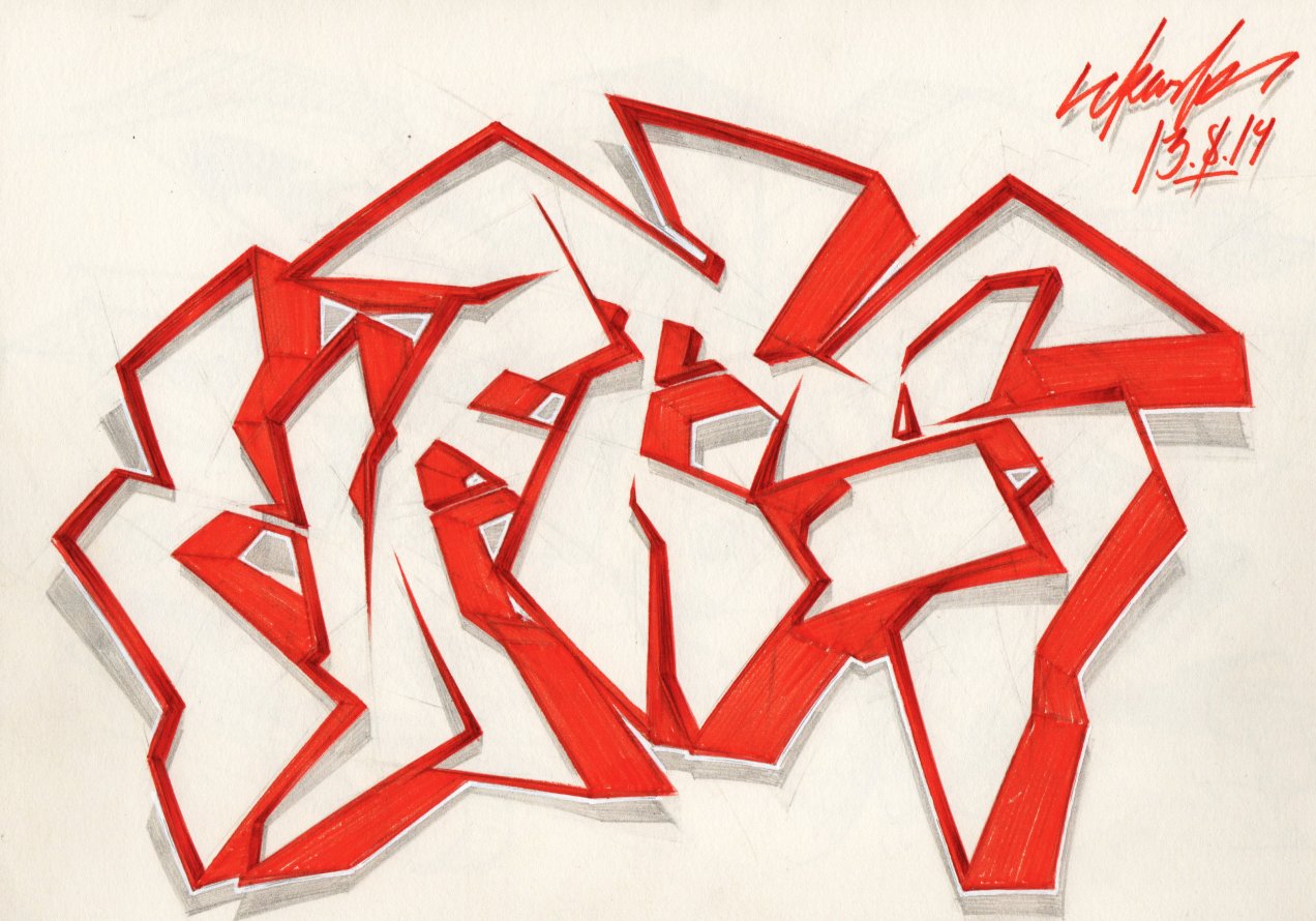 Graffiti Sketch in Darmstadt - Photo by crstn - crstn, kars10 (2014)