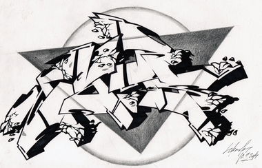 Graffiti Sketch in Darmstadt - Photo by crstn - crstn, kars10 (2014)