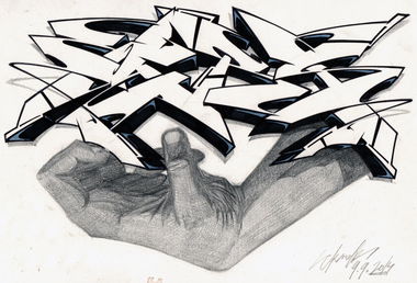 Graffiti Sketch in Darmstadt - Photo by crstn - crstn, kars10 (2014)