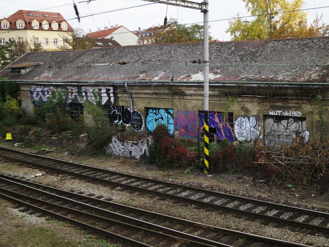Graffiti Wall in Praha - Photo by czechffiti - train, line, throw (2015)