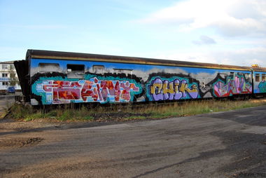 Graffiti Train in Ostrava - Photo by czechffiti - flint, chik, ultra (2011)