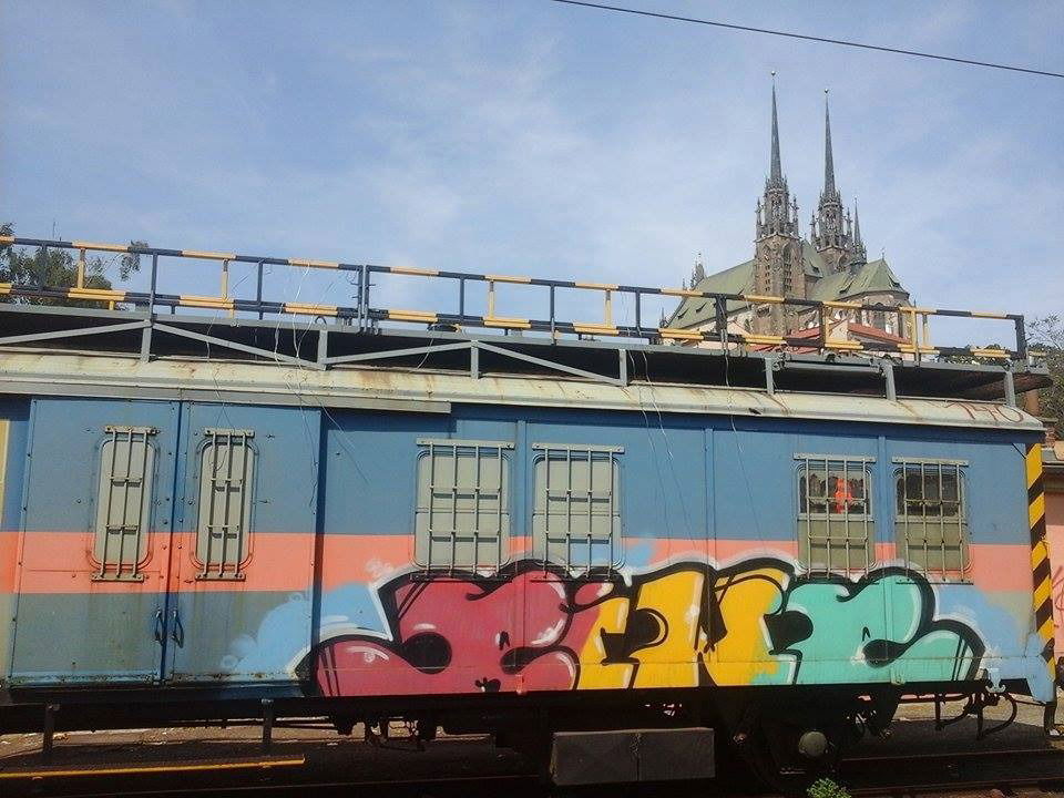 Graffiti Train in Brno - Photo by czechffiti - riwe, fui